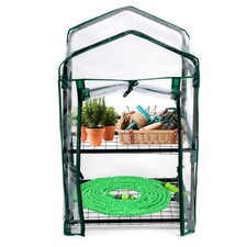 Kinzo Serre de Jardin 45 x 50 x 80 cm Mini Serre 2 Étagères Résistante aux Intem