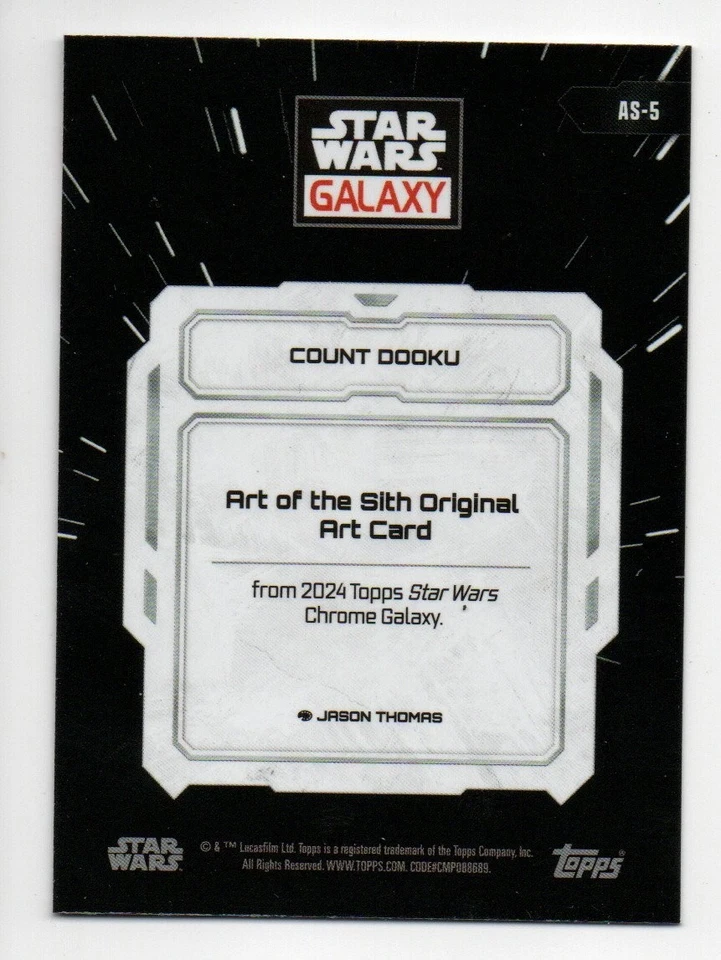 2024 Topps Chrome Star Wars Galaxy - Art of the Sith #AS-5 Count Dooku - Image 2 of 2