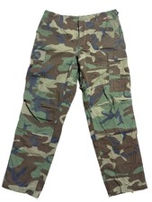 Vintage US Army BDU Trousers Mens Medium Regular Woodland Camo Cargo Combat 90s