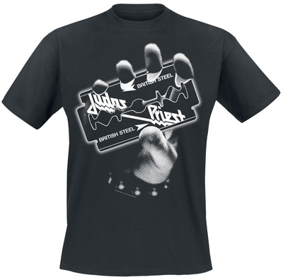 Judas Priest T-Shirt Herren British Steel Hand White schwarz