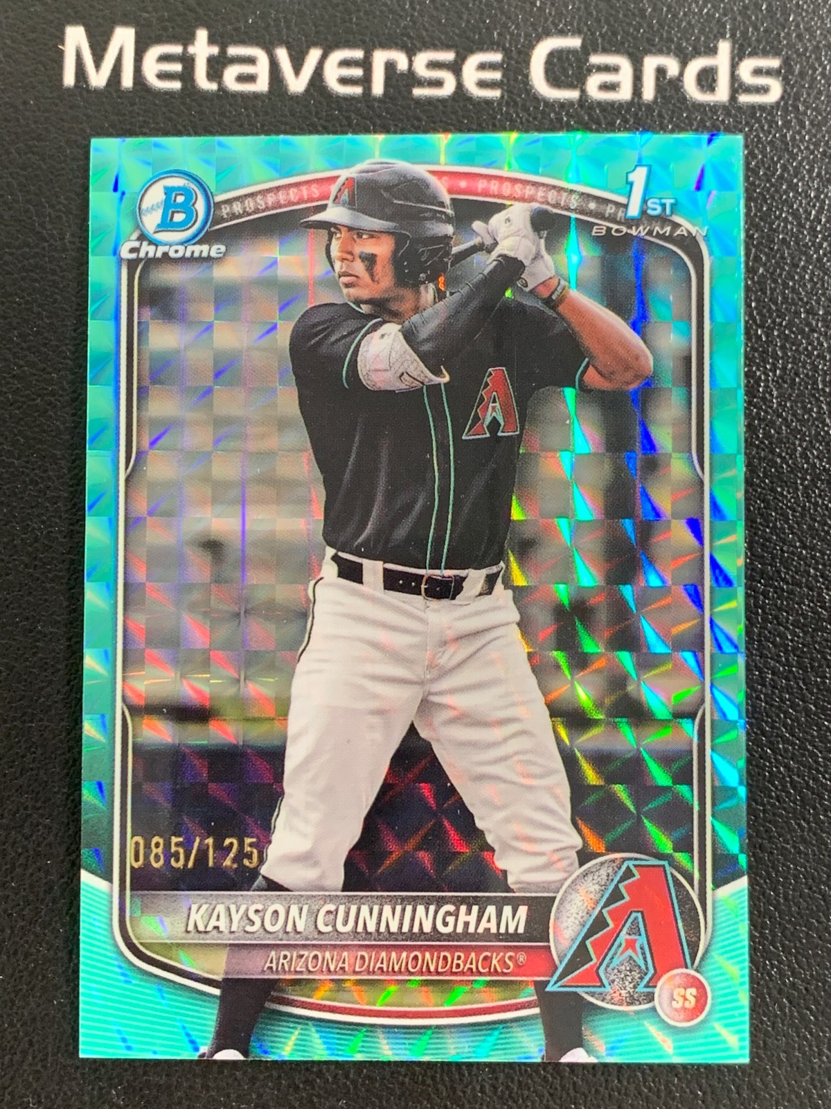 2025 Bowman Chrome Draft 1st Kayson Cunningham Aqua Geometric Refractor /125