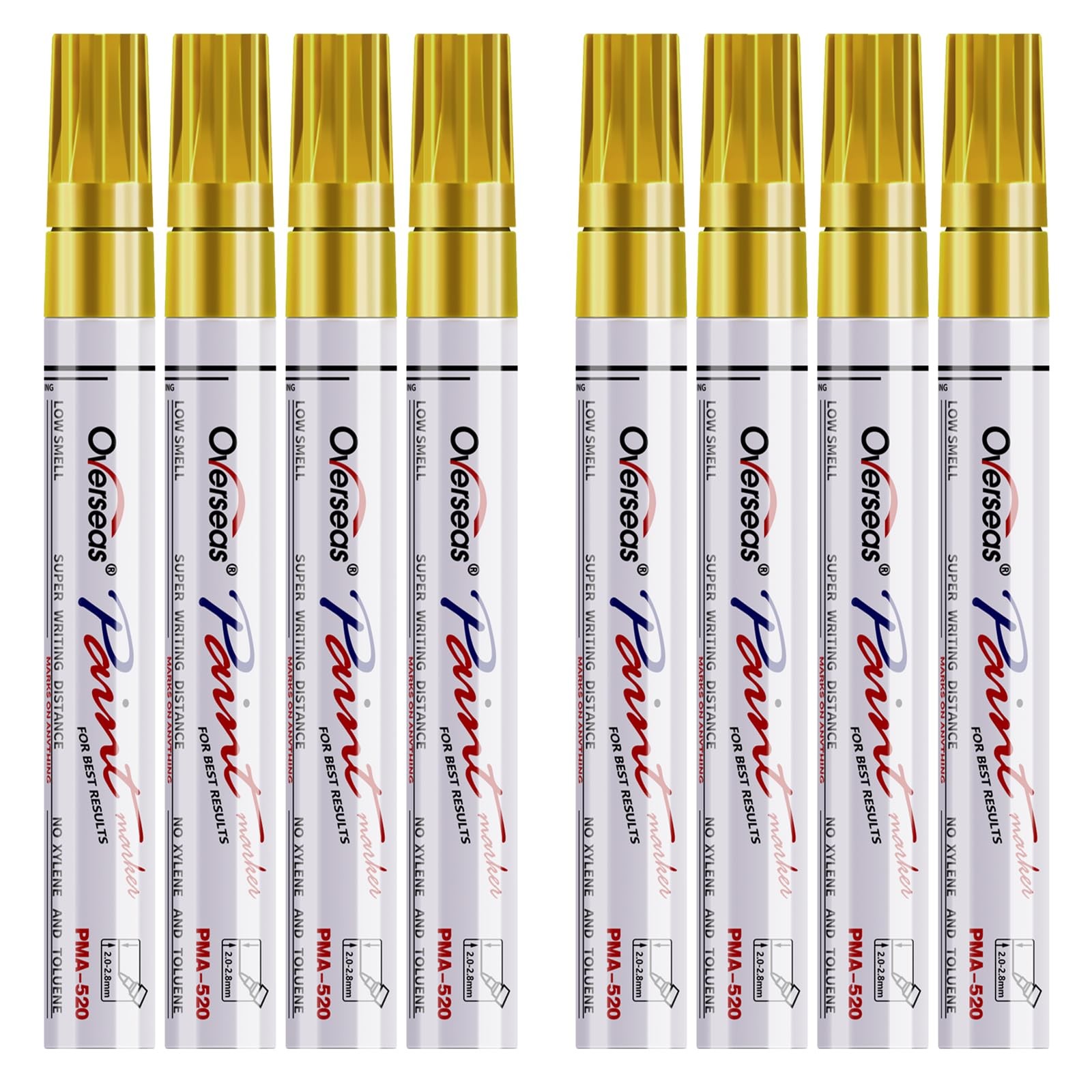 - Gold Permanent Markers 8 Pack, Oil Based Waterproo...