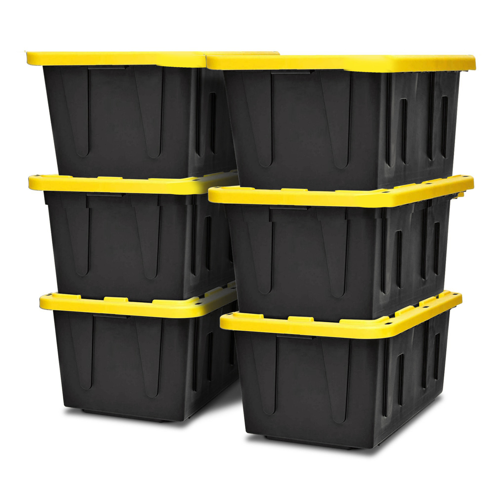 Homz Durabilt 15 Gallon Tough Flip Lid Storage Container (6 