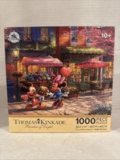 Disney Thomas Kinkade 1000 Piece Puzzle Mickey  Minnie Mouse Sweetheart Cafe