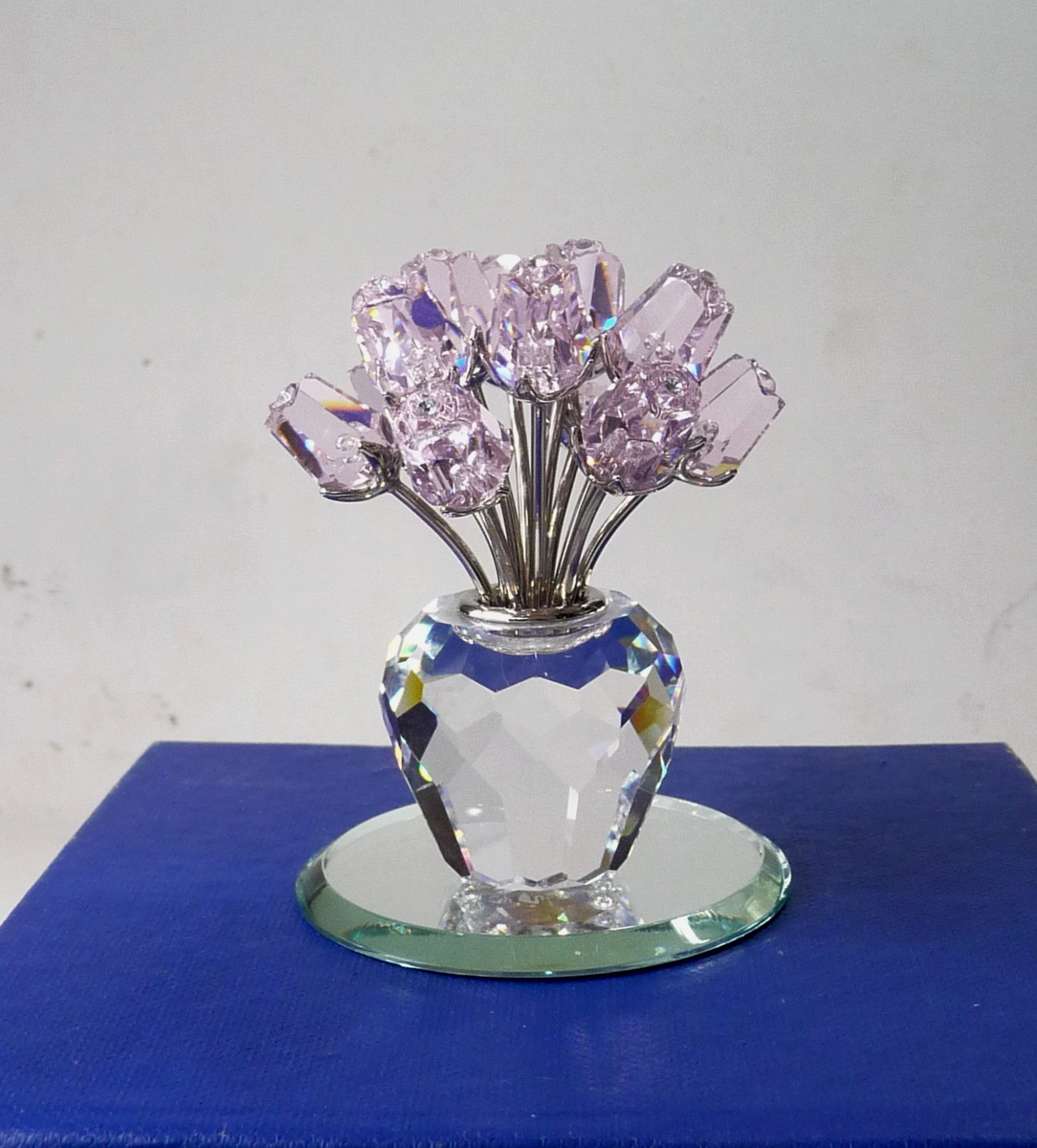 SWAROVSKI 薔薇の置物 SWAROVSKI A Dozen Pink Roses ~ 628343 w/Display Mirror | eBay