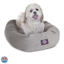 24 Inch Micro Velvet Calming Dog Bed Washable   Cozy Soft Round Dog Bed with ...