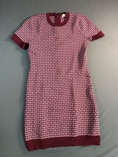 Michael Kors Medium Red and Pink Knit Dress with Logo Pattern