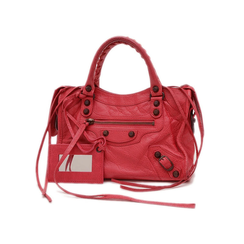 Balenciaga Classic Mini City 2Way Bag Leather Red 300295