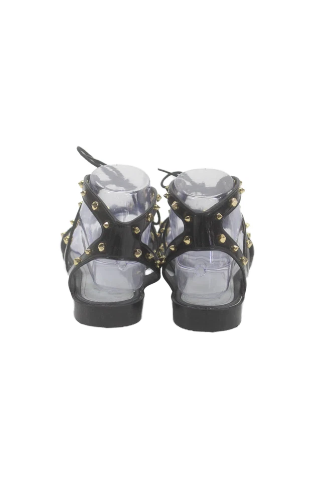 Melissa + Jason Wu Womens Studded Lace Up Slingbacks Sandals Black Size 7 - Image 4 of 4