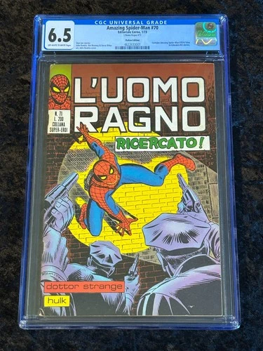 Editoriale Corno 1973 L'Uomo Ragno Italian Amazing Spider-Man #70 CGC 6.5 FN+