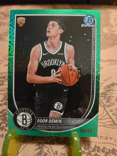 2025 Bowman Mega Box Basketball Green Mojo Refractor Egor Demin #BCV-8