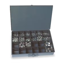 Zinc Plated Finish Steel Nylon Insert Hex Lock Nut Assortment, 1090 Pc.,
