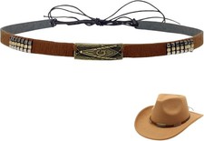 Cowboy Hat Bands for Men Women, Leather Hatbands Belt for Cowboy/Western/Fedora/