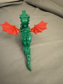 Lego Classic Green Dragon Figure w Red Wings, 6056 6076 6082 6087 Vintage Knight