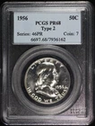 Franklin Silver Half Dollar 1956 Type-2 Proof. PCGS PR-68. Lot 9064-579-6162