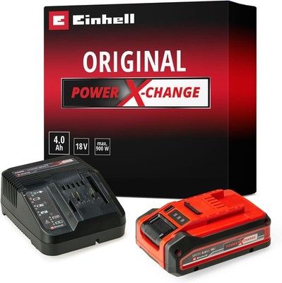 Original Einhell 4 Ah Plus Power X-Change Starter Kit Akku, 1x 3 A Ladegerät