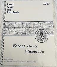 1983 Land Atlas & Plat Book Forest County Wisconsin Genealogy WI Maps