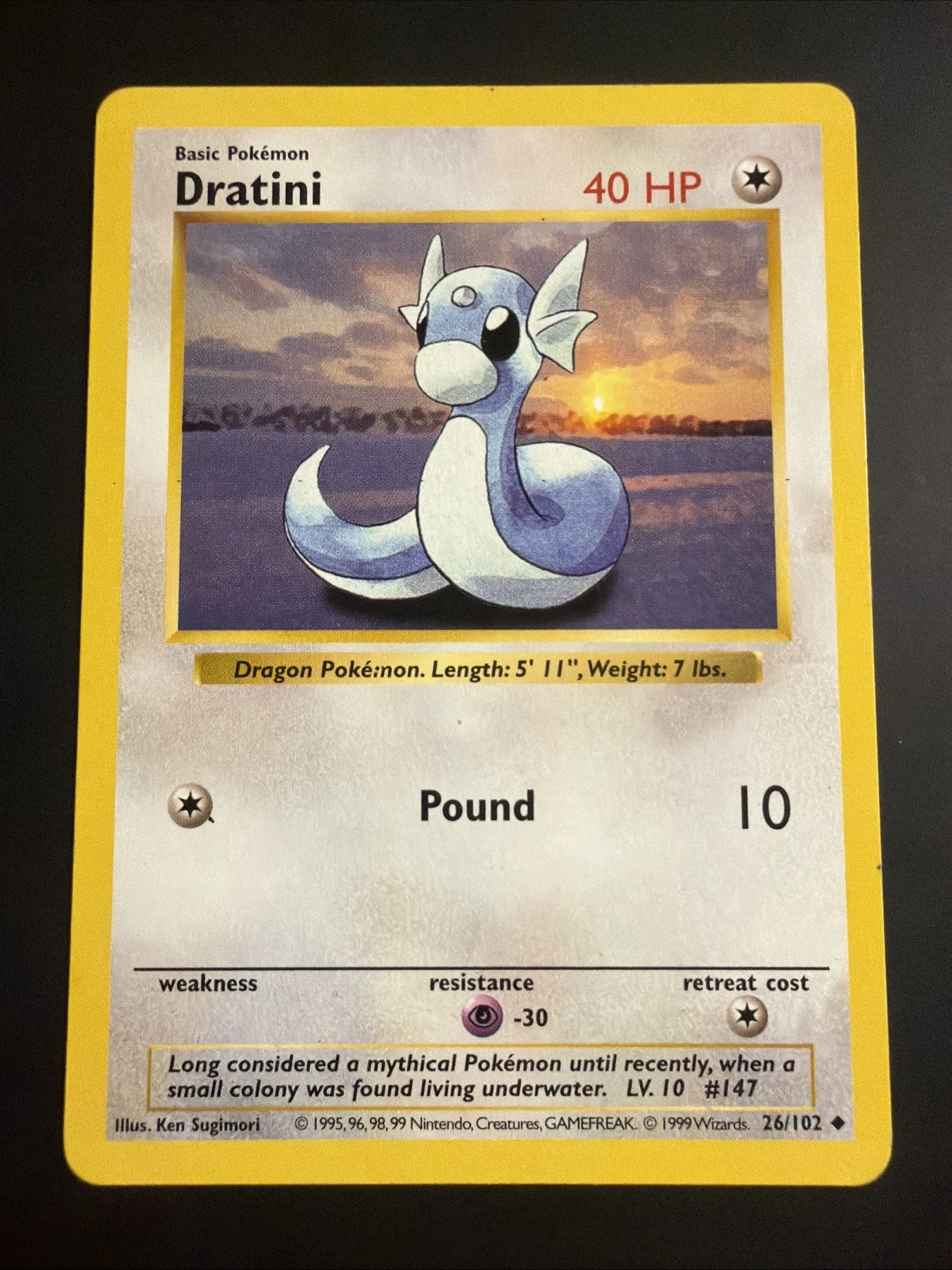 Dratini Base Set Shadowless Uncommon 26/102 1999 [LP]
