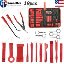 19 Pcs Car Trim Removal Pry Tool Molding Kit Panel Door Dash Interior Clip Set