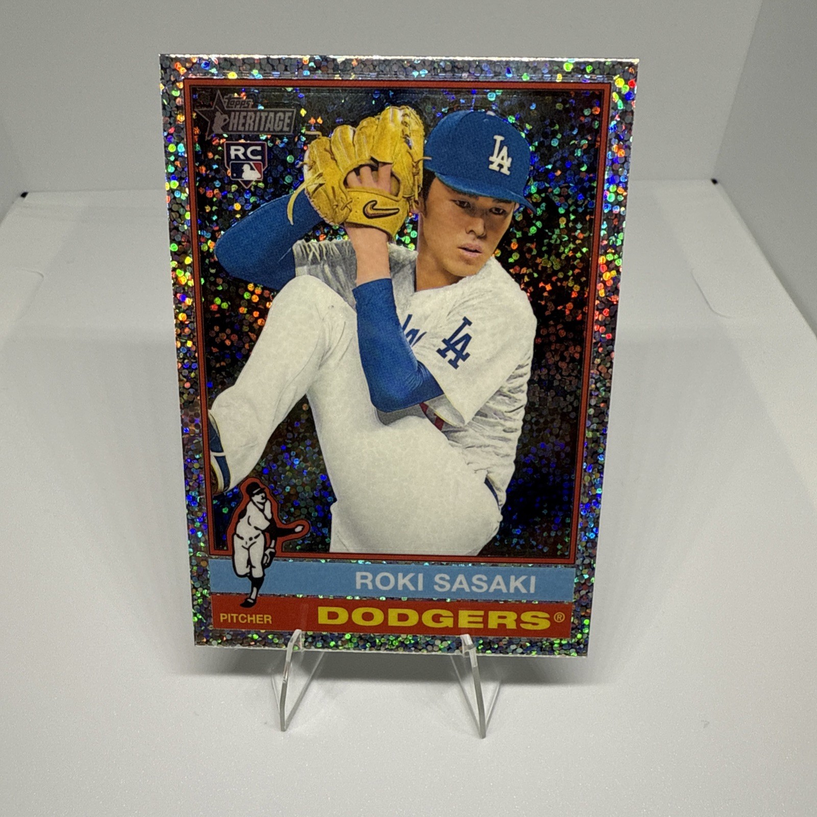 2025 TOPPS HERITAGE ROKI SASAKI SP #224 RC CHROME SILVER SPARKLE PARALLEL