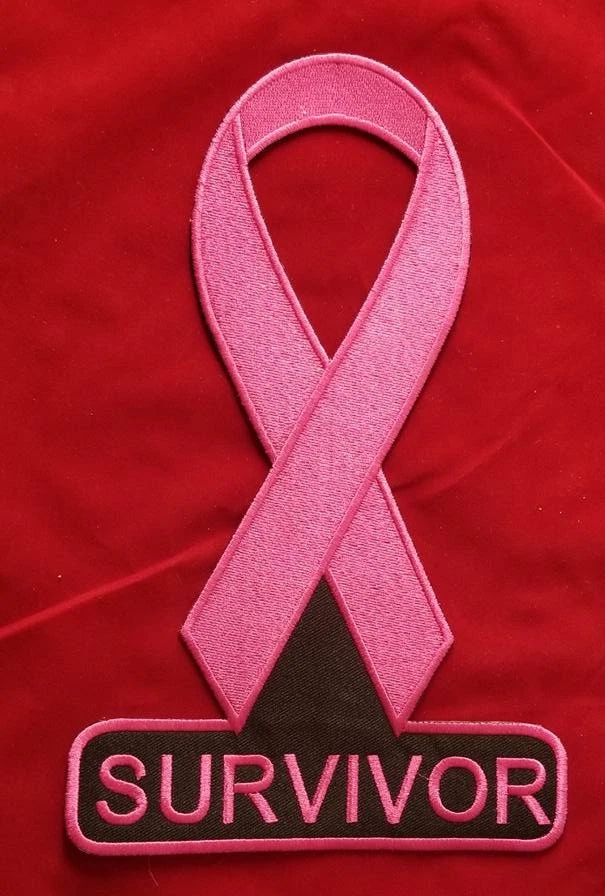 Breast Cancer Survivor Ribbon Patch Large Pink Awareness 6.75x10.75”