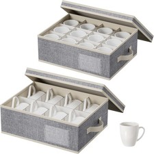Light Grey, Foldable Dustproof China Containers for Mugs Protection and Mov