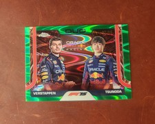 2025 F1 Topps Chrome Max Verstappen Yuki Tsunoda Duo Green RayWave 42/99 RedBull
