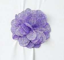 Purple Fabric Floral Hair Barrette Clip - Handmade Girls Womens Hair Accessories