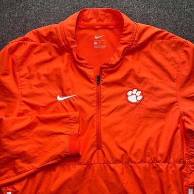 Nike Clemson Tigers Windbreaker Mens Medium Orange Good Quarter Zip Pullover