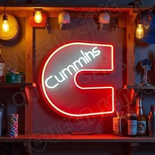 16"x16" Cummins Garage Vivid LED Neon Sign With Dimmer USB Powered Light Lamp