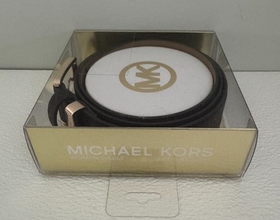 NIB Michael Kors Womens Belt Gold Buckle Vanilla Gold Brown  display picture 3