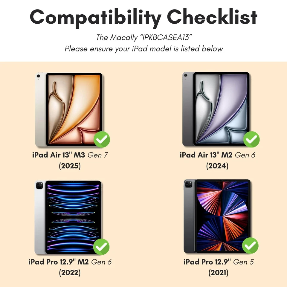 iPad Air 13 Inch Case Keyboard (M3, 2025/M2, 2024) |iPad Pro 12.9 Keyboard Ca... - Image 2 of 4