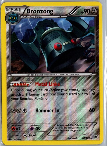 Bronzong 61/119 Rare Phantom Forces Pokemon Reverse Holo Lightly Played