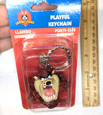 Tasmanian Devil Taz Cartoon Looney Tunes Mouth open Keychain Keyring 1998