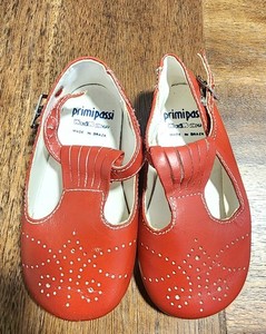 Primi Passi Vintage Shoes Popi Baby Toddler Mary Jane Moccasin Red Brazil
