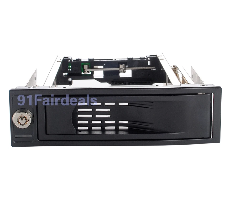 5.25" Bay Adapter 3.5" Internal HDD Drive HOT SWAP Mounting Bracket SSD W/lock - Image 2 of 4