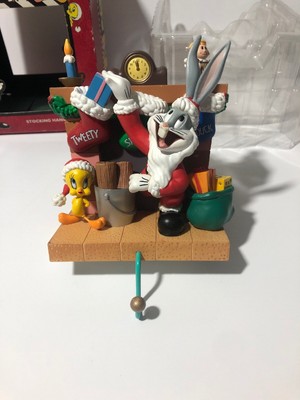 Looney Tunes Christmas Stocking Hanger Bugs Bunny Tweety Santa