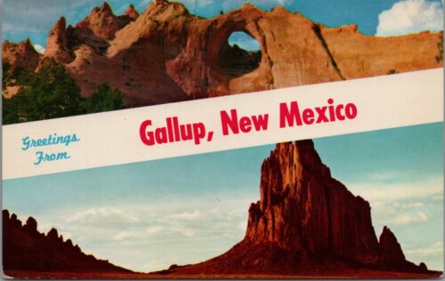 Banner Greetings Gallup New Mexico Dual View Window Rock Shiprock Navajo Petley - Picture 1 of 2