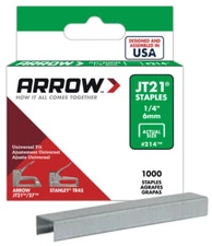 Arrow 214 JT21 - 4 BOX LOT 4000 Staples for Staple Guns and 1/4 Inch  of 1000 ea