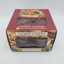 Box Of 12 Yankee Cherry Berry Pie Tea Light Candles Sealed Tealight NOS New