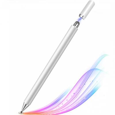 STYLUS TOUCH SCREEN PEN FIBER TIP ALUMINUM LIGHTWEIGHT SILVER for CELL PHONES