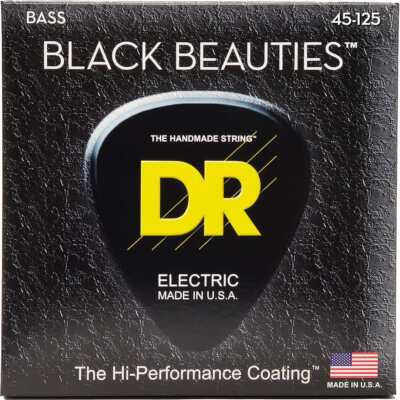 DR Strings Black Beauties Bass BKB5-45 Medium 45-125 E-Bass 5-String 5-Saiter