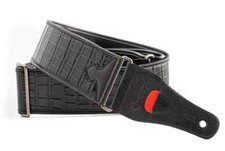 Right On Alligator Black Vegan High Quality Guitar Strap