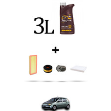 HOFFCAR Kit tagliando 4 FILTRI e 3L OLIO per Fiat Punto II 1.2 8v GPL 44kw dal 2
