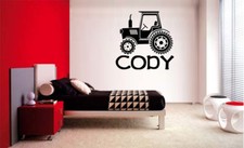 PERSONALIZED NAME TRACTOR FARM CHILDRENS KIDS STICKER VINYL WALL DECAL BOYS ROOM