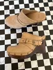 UGG NATALEE CLOGS. TAN LEATHER WITH SHEEPSKIN INSOLE. NEW WITH TAGS. SIZE 7