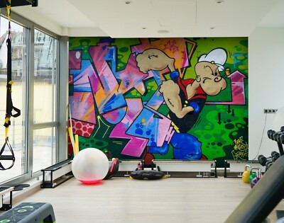 3D Fitness Comics Popeye M11 Geschäft Tapete Wandgemälde Selbstklebend Handel An