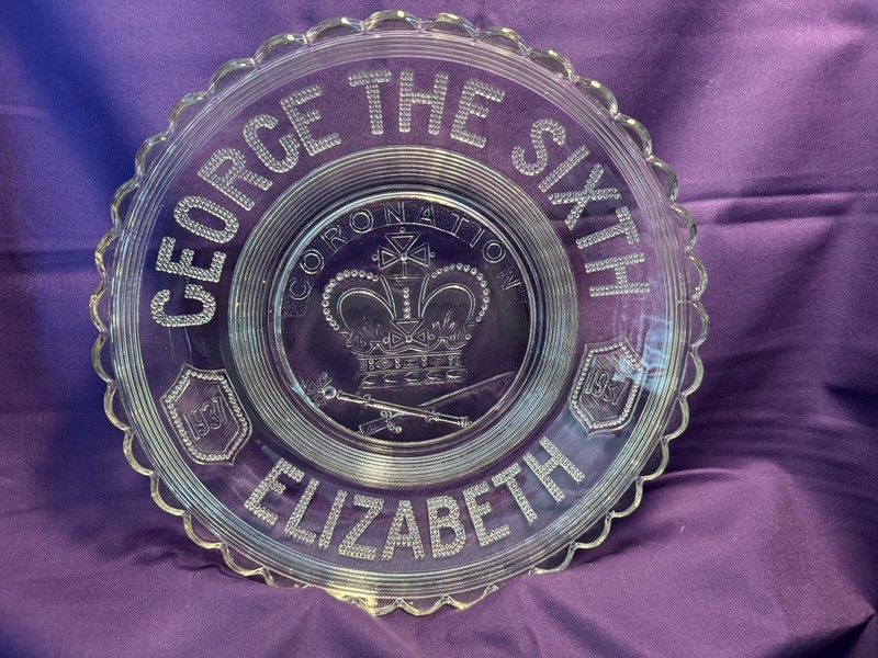 T.M. King George VI & Queen Elizabeth Coronation (1937)  - Pressed Glass Dish