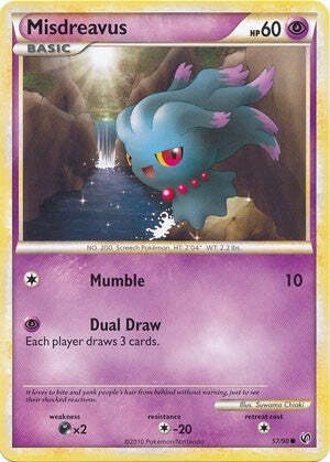 Pokemon Card HeartGold SoulSilver Undaunted 57/90 Misdreavus