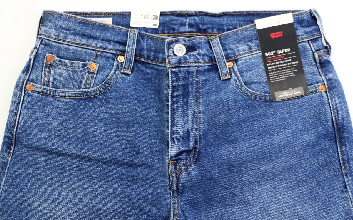 Levi's Premium 502 Taper Fit Selvedge Jeans Men's Sizes Medium